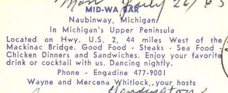 Mid-War Bar (John Henrys) - Vintage Postcard Mid-Wa (newer photo)